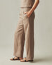 Women's Linen Wide Leg Pant - Pine Bark